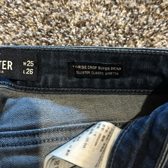 Hollister Brand High Rise Crop Super Skinny Jeans Size 1R Great Condition - Picture 5 of 9